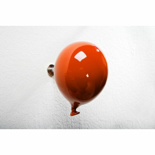 Palloncino in ceramica appendiabiti decorativo miniBalloon arancione SU PARETE