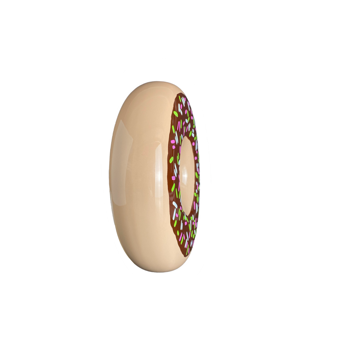 umidificatore hummi donut a forma di ciambella dipinto a mano visto di profilo