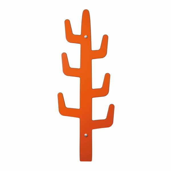 appendiabiti design da parete a forma di cactus arancione