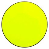 Appendiabiti a forma circolare della collezione Art-Up con pomello in acciaio inox e appendiabiti HPL di colore giallo fluorescente