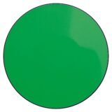 Appendiabiti a forma circolare della collezione Art-Up con pomello in acciaio inox e appendiabiti HPL di colore verde fluorescente