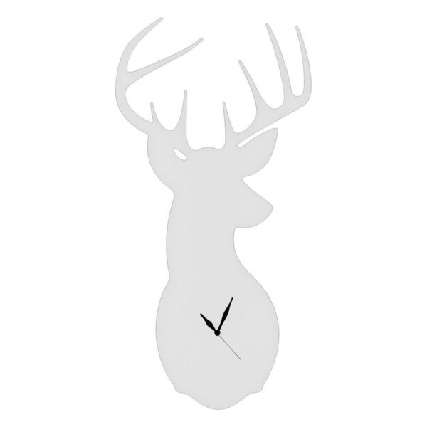 Orologio da parete bianco a forma di testa di cervo
