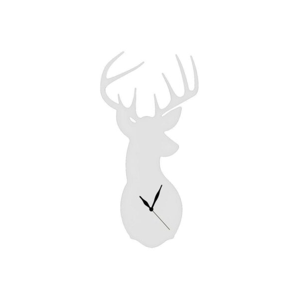 Orologio da parete bianco a forma di testa di cervo