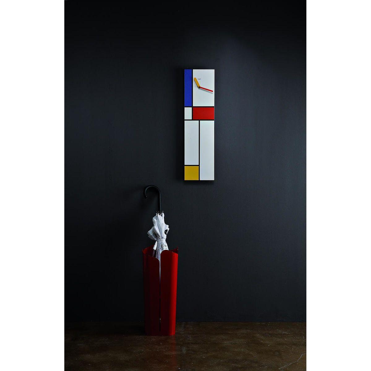 Orologio da parete rettangolare con grafica in stile Mondrian