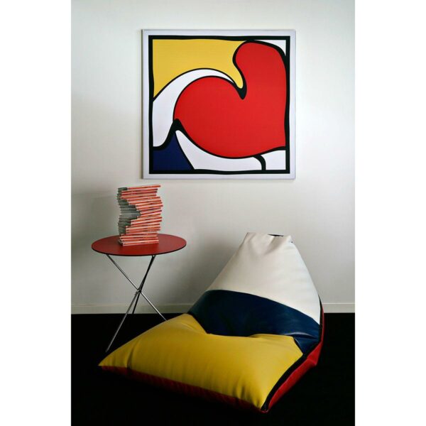 Poltrona a sacco Peggy in ecopelle colorata stile Mondrian