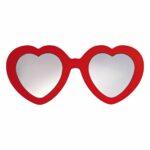 Specchio doppio a forma di occhiali ispirati al film Lolita con montatura a forma di cuore di colore rosso