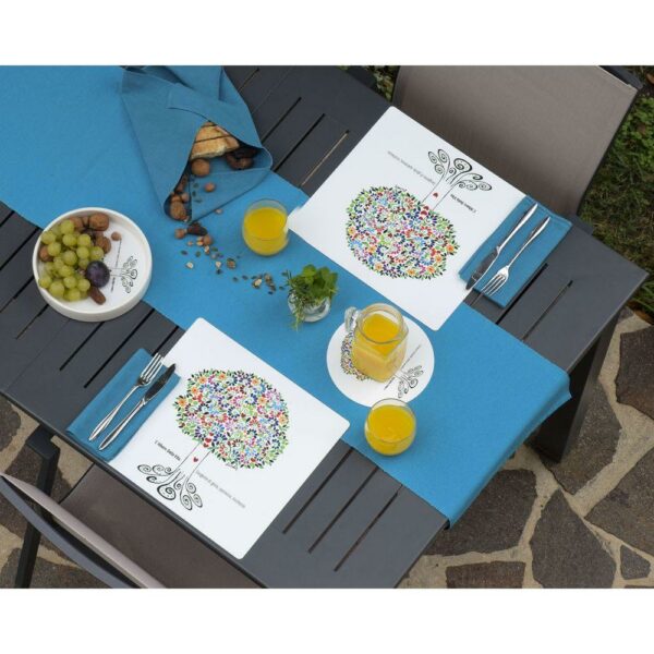 Tovaglietta in PET bianca con artwork di albero