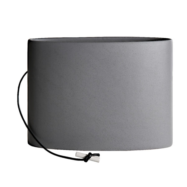 vaso in ceramica smaltato in grigio con corda e gessetto
