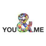 cARTolina in Tyvek leggera e impermeabile con testo You and Me con & colorata in diversi stili