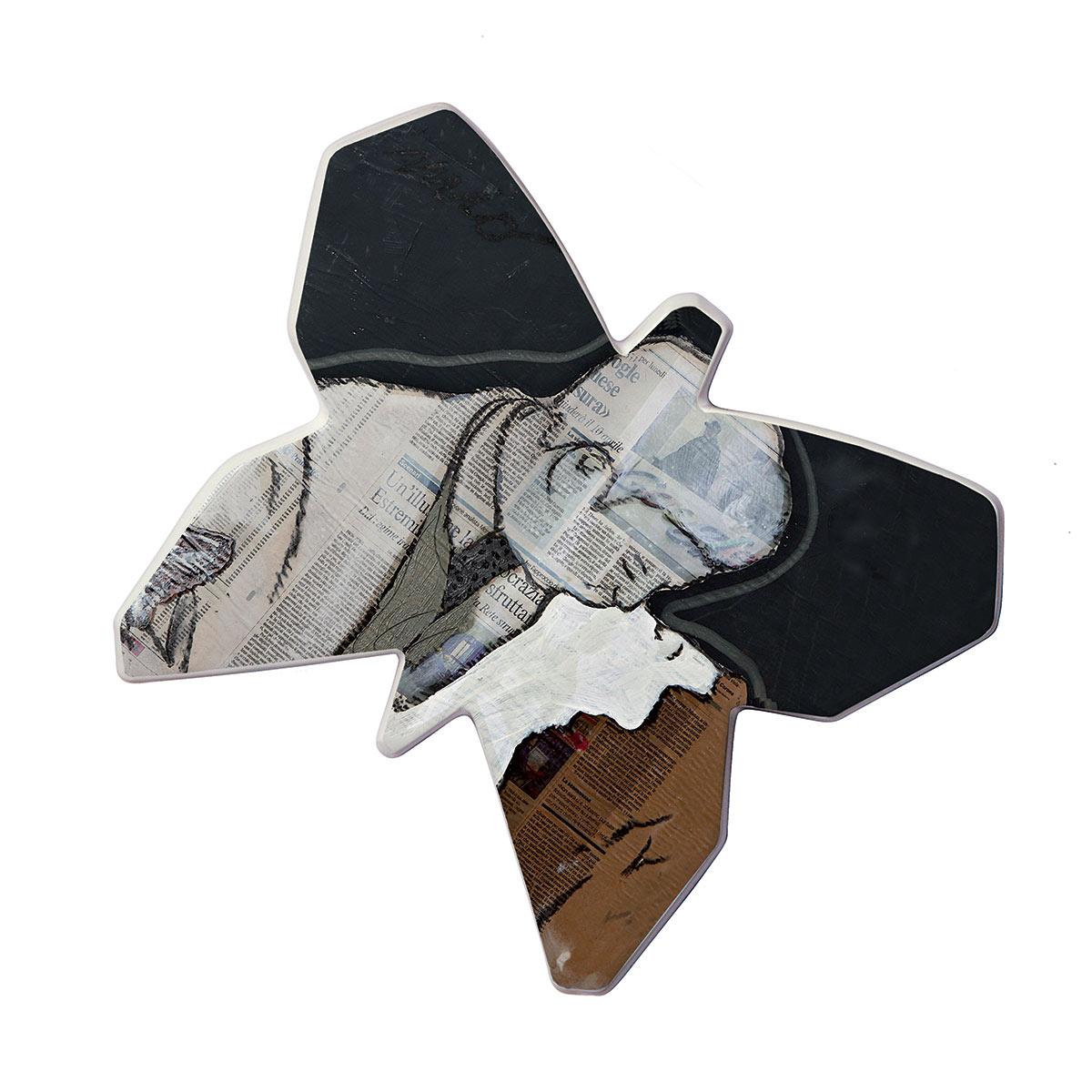 Farfalla decorativa magnetica in ceramica con artwork artistico