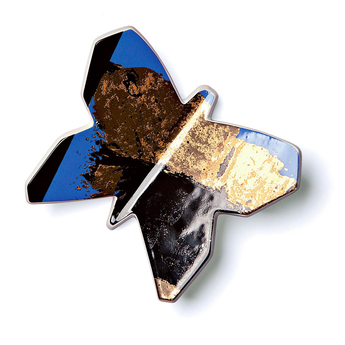 Farfalla decorativa magnetica in ceramica con artwork artistico