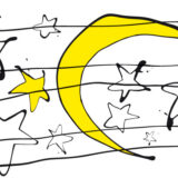 dettaglio della tovaglia moon + stars