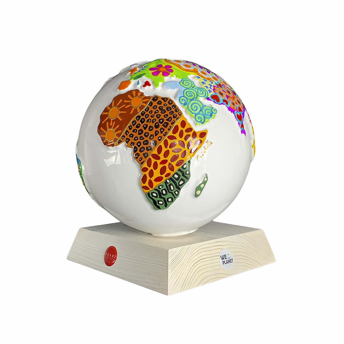 oggetto decorativo in ceramica raffigurante il pianeta terra