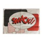 biglietto di auguri con graifca pop e fumetto smack