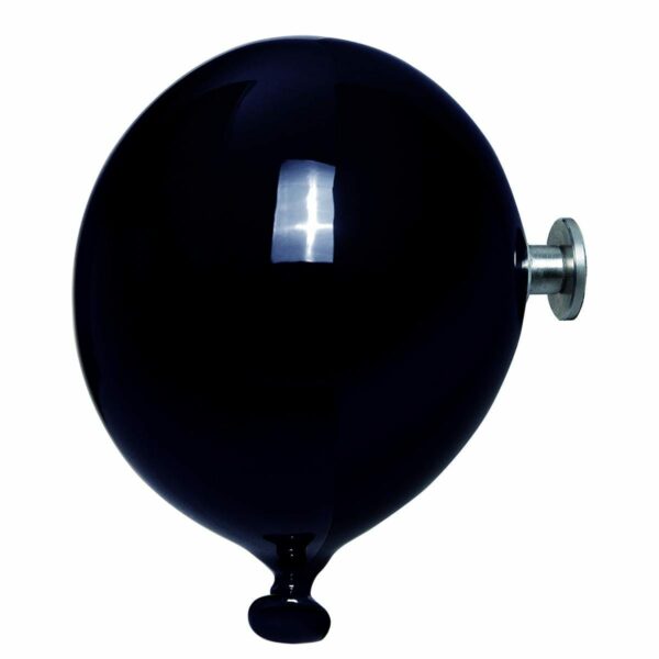 appendiabiti in ceramica e acciaio inox a forma di palloncino di colore nero lucido