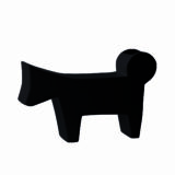 cane design stilizzato in ceramica nero