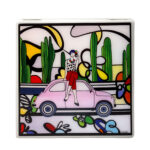 Umidificatore in ceramica con decoro d'artista Pop