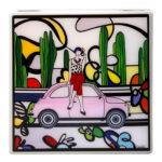 Umidificatore in ceramica con decoro d'artista Pop