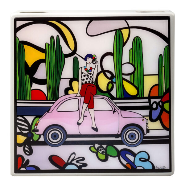 Umidificatore in ceramica con decoro d'artista Pop