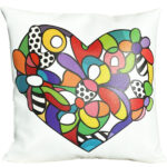 Cuscino 40x40cm in ecopelle stampato con un stile artistica Pop