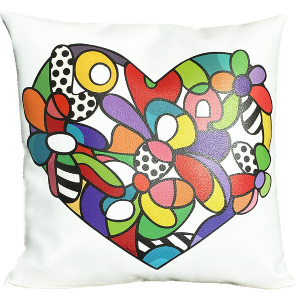 Cuscino 40x40cm in ecopelle stampato con un stile artistica Pop