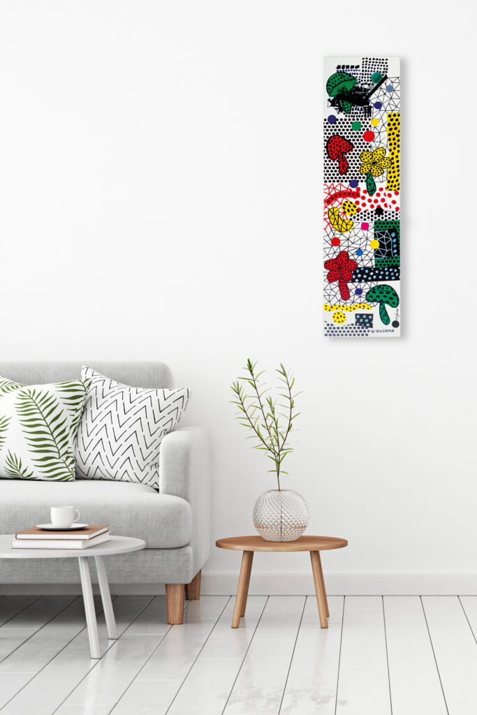 orologio da parete ispirato all arte di Kusama