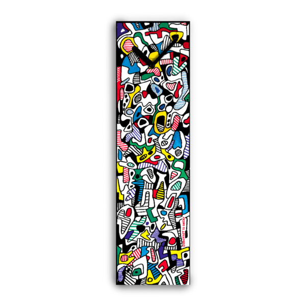 orologio da parete 20 x 74 cm decorato secondo lo stile artistico Dubuffet